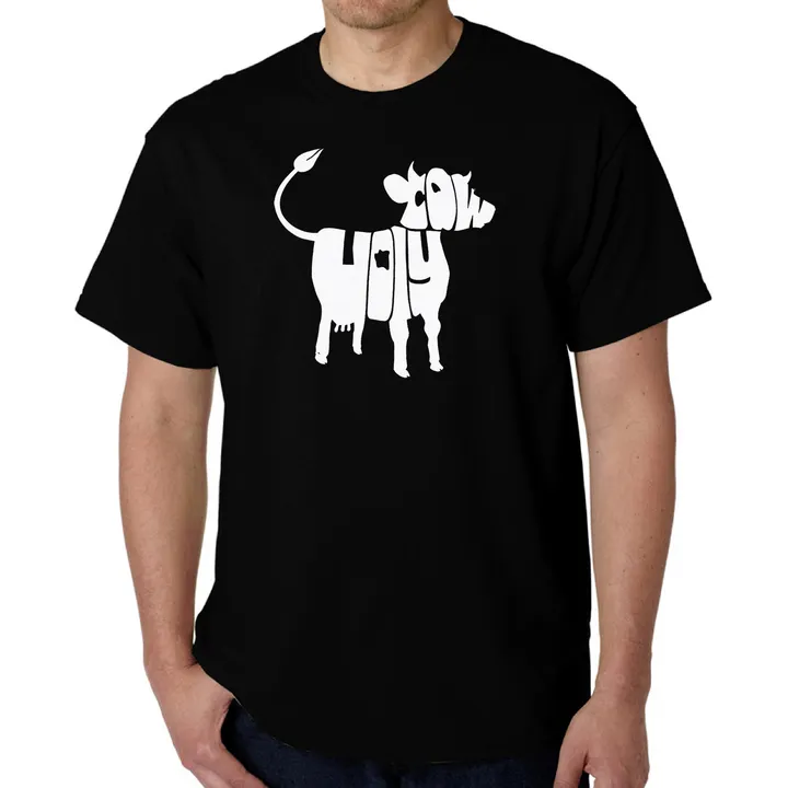 Los Angeles Pop Art Holy Cow  - Men's Word Art T-Shirt
