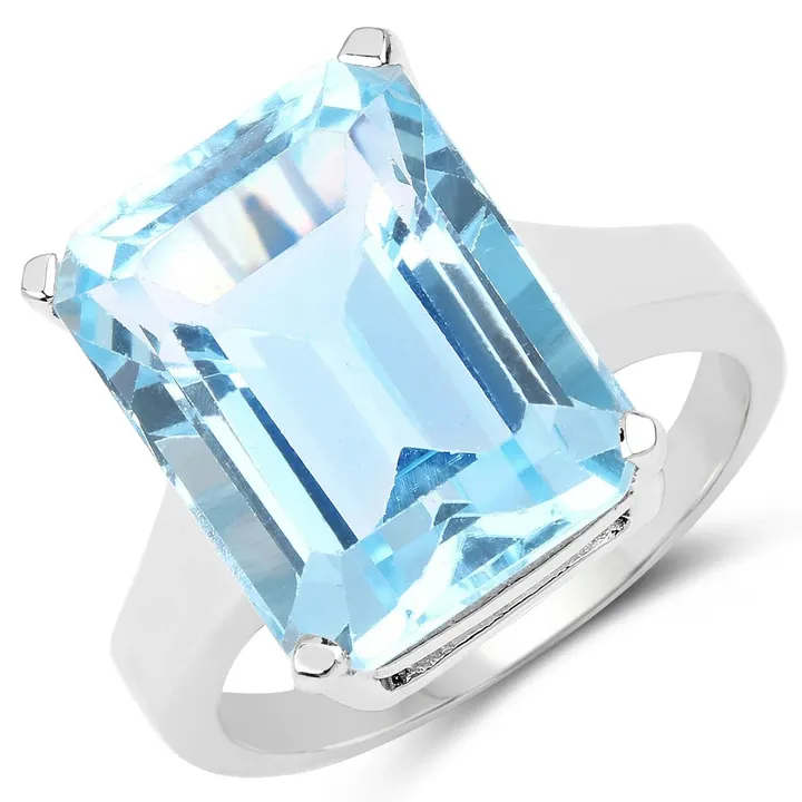 Fine Color Jewels Genuine topaz statement ring – bold blue gemstone ring for women in sterling silver
