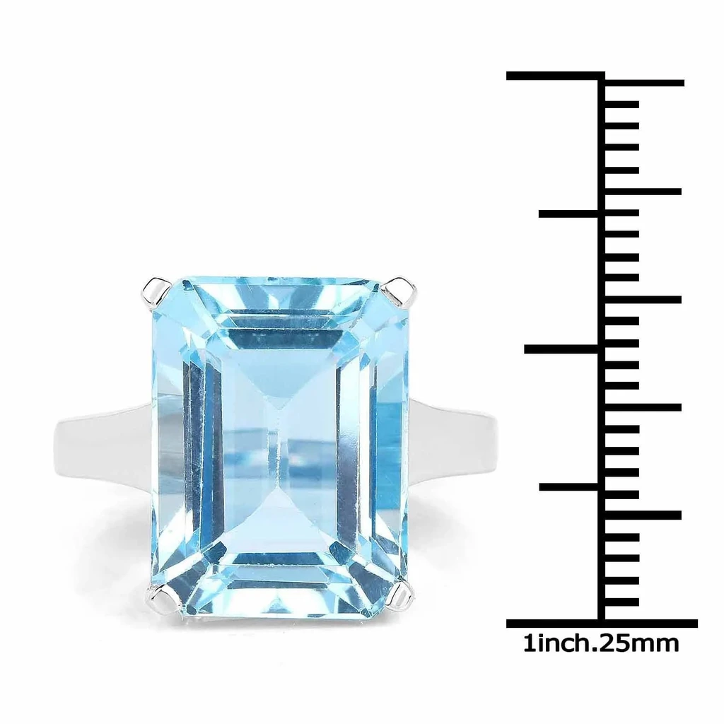 Fine Color Jewels Genuine topaz statement ring – bold blue gemstone ring for women in sterling silver