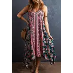 Bohemian Floral Patchwork Print Long Sundress