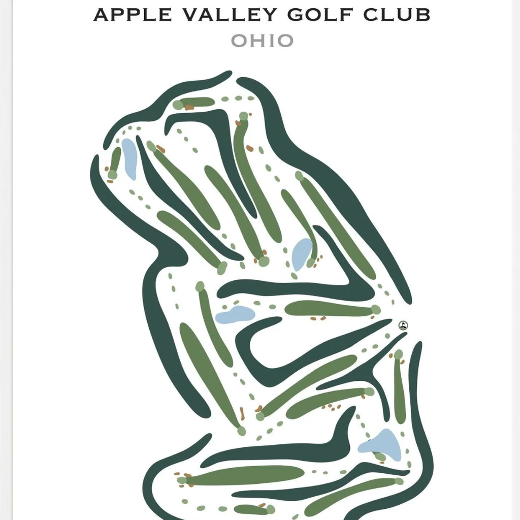 Golf Course Prints Apple Valley Golf Club, Ohio - Printed Golf Courses- Canvas