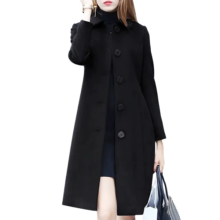 Gufams 2025 Spring And Autumn New Wool Coat Women's Mid-length British Style