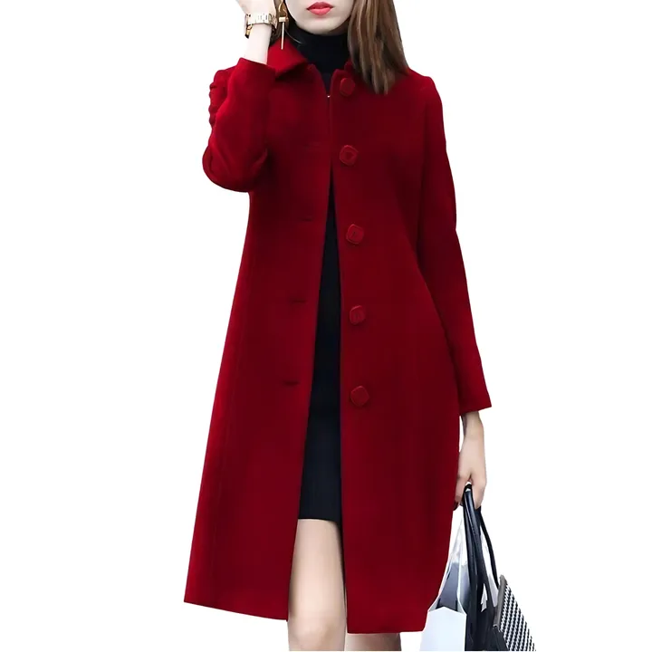 Gufams 2025 Spring And Autumn New Wool Coat Women's Mid-length British Style