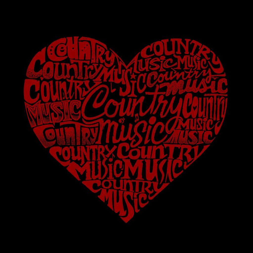 Los Angeles Pop Art Country Music Heart - Women's Word Art T-Shirt
