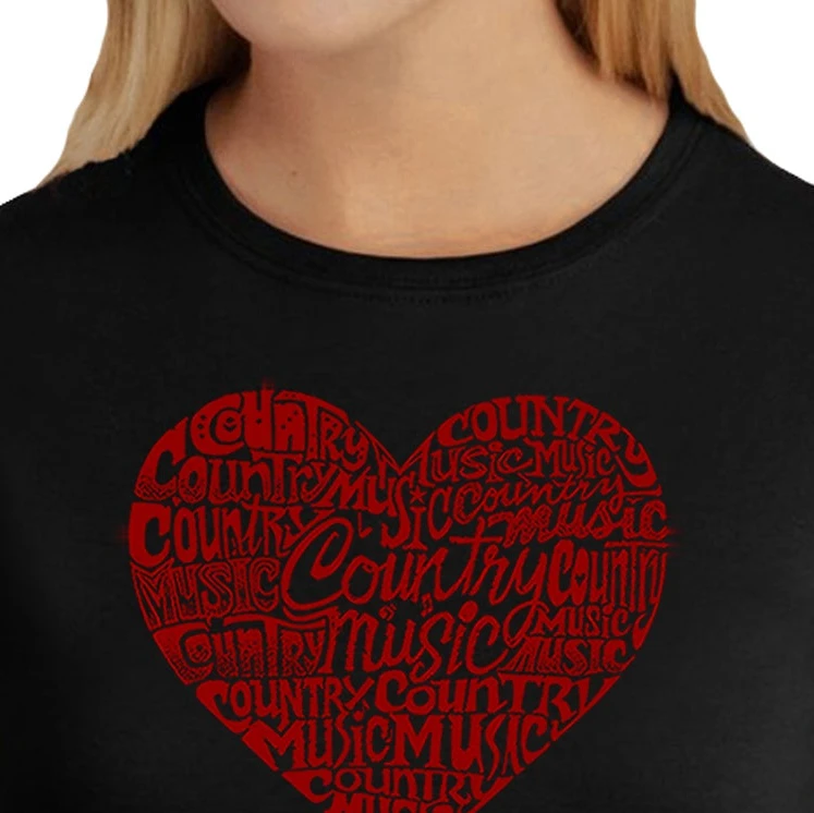 Los Angeles Pop Art Country Music Heart - Women's Word Art T-Shirt
