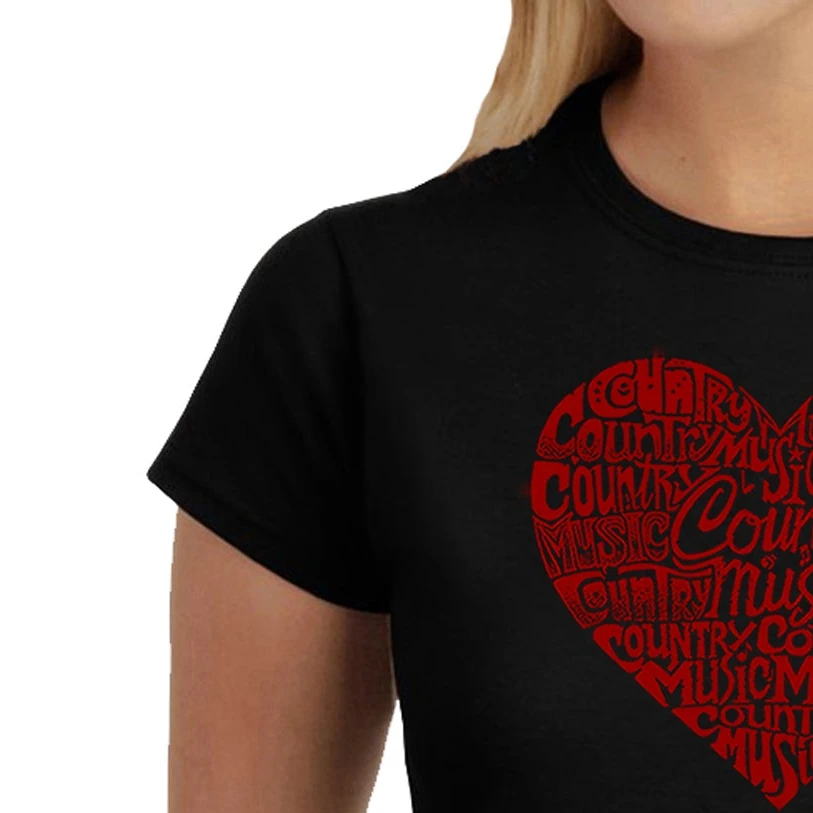 Los Angeles Pop Art Country Music Heart - Women's Word Art T-Shirt