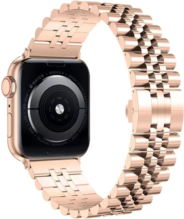 Worryfree Gadget Classic Stainless Steel 5 Metal Beads Band For Apple Watch