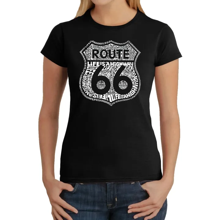 Los Angeles Pop Art Life Is A Highway - Women's Word Art T-Shirt
