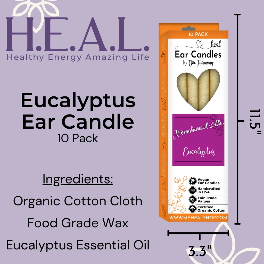 H.E.A.L. Eucalyptus Harmony's Organic, Vegan Ear Candles