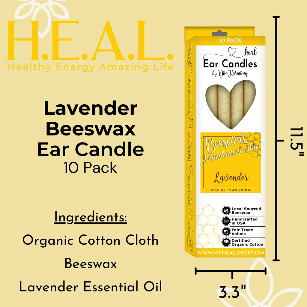 H.E.A.L. Lavender Beeswax Harmony's Organic Ear Candles