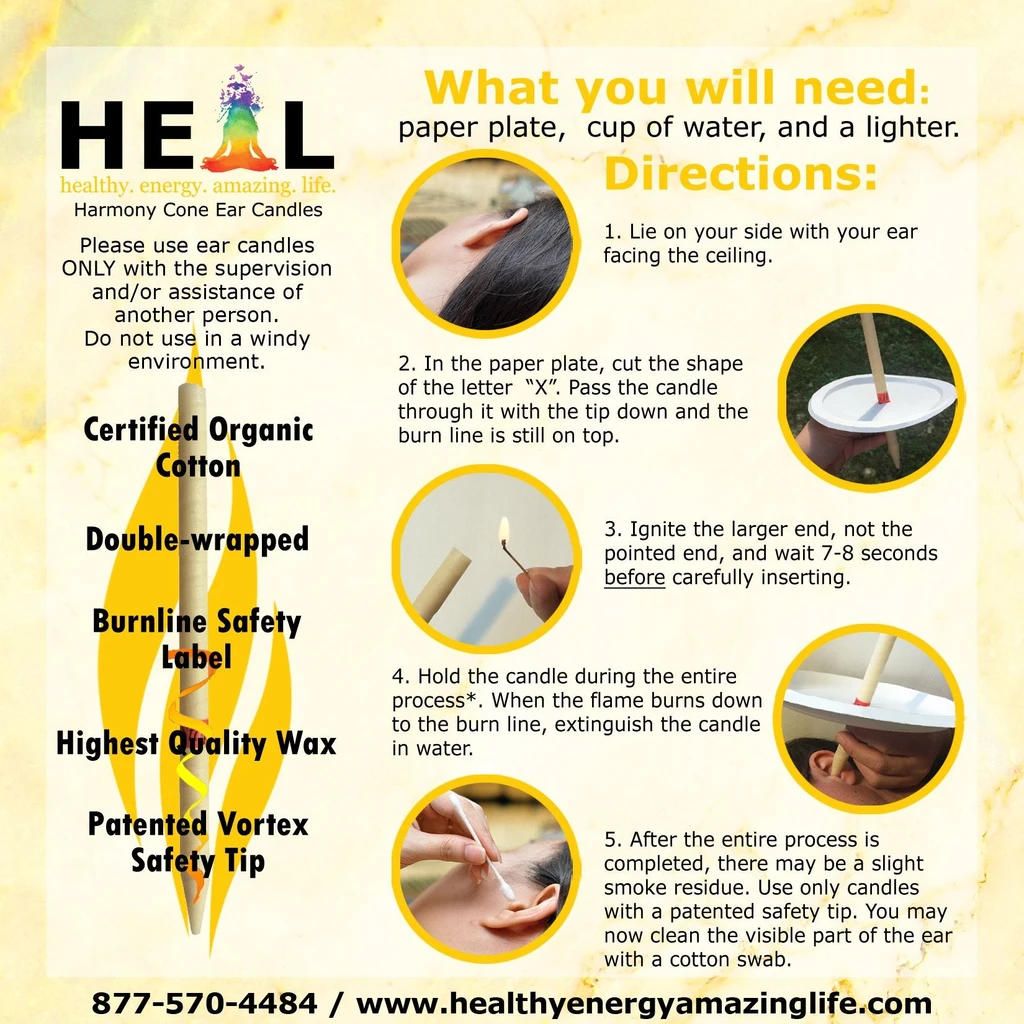 H.E.A.L. Lavender Beeswax Harmony's Organic Ear Candles