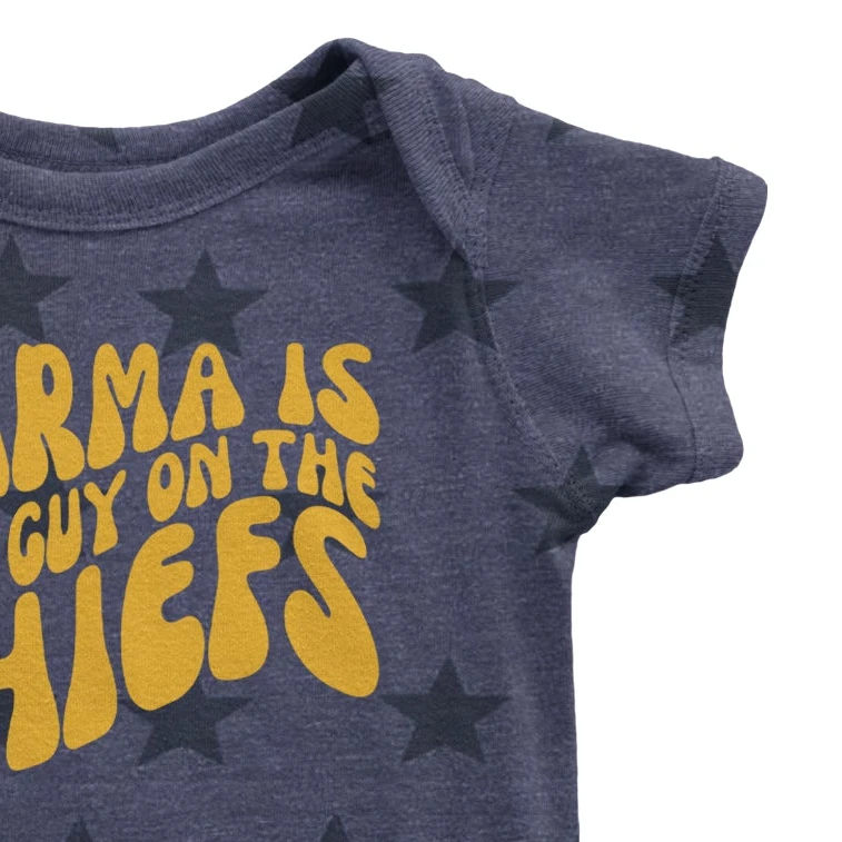 Expression Tees Karma Is The Guy On The Chiefs Infant One-Piece Romper Bodysuit