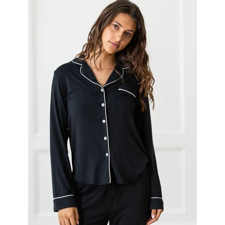 Cozy Earth Women's Bamboo Stretch-Knit Long Sleeve Pajama Set