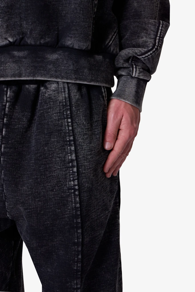 MNML Frayed Seam Acid Wash Hoodie