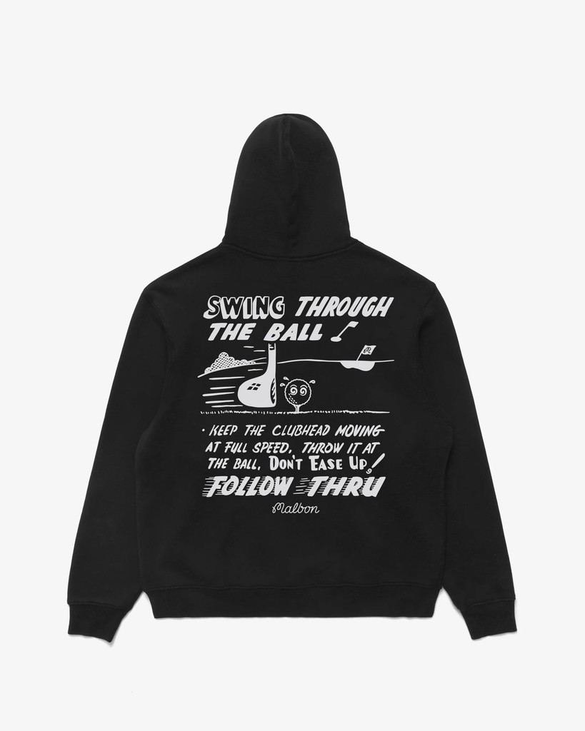 【MALBON GOLF】[GOLF TIPS] Follow Through Hoodie ■MAN Genuine Malbon Golf [GOLF TIPS] Follow Through Hoodie BLACK