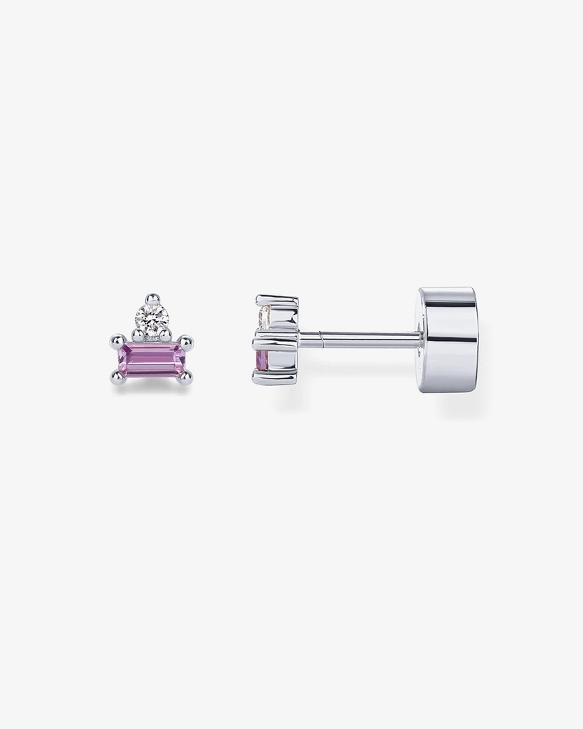 Pavoi Two-Tone Gemstone Studs - White Gold