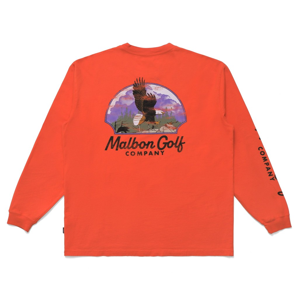 【MALBON GOLF】 Eagle long sleeve round t-shirt ■MAN/追跡付 Malbon Golf Eagle Long Sleeve Tee in Black | REVOLVE