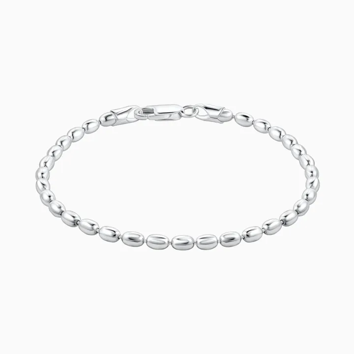 PORI JEWELRY Italian Oval Bead Ball Strand Chain Bracelet 3mm