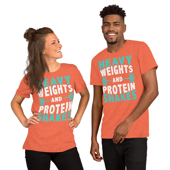 Salutaris Health and Fitness Heavy Weights And Protein Shakes Unisex T-Shirt