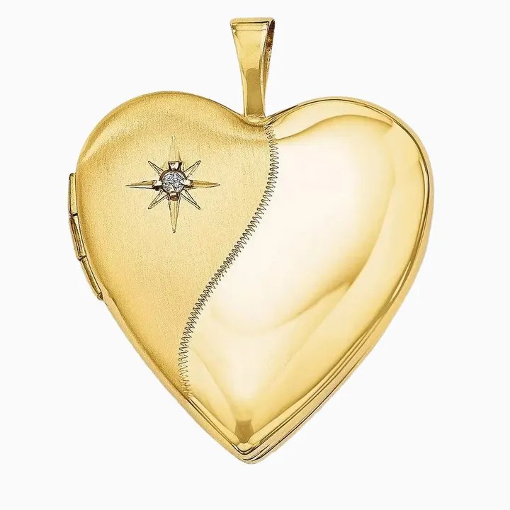 PORI JEWELRY Double Finish Starburst Heart Locket