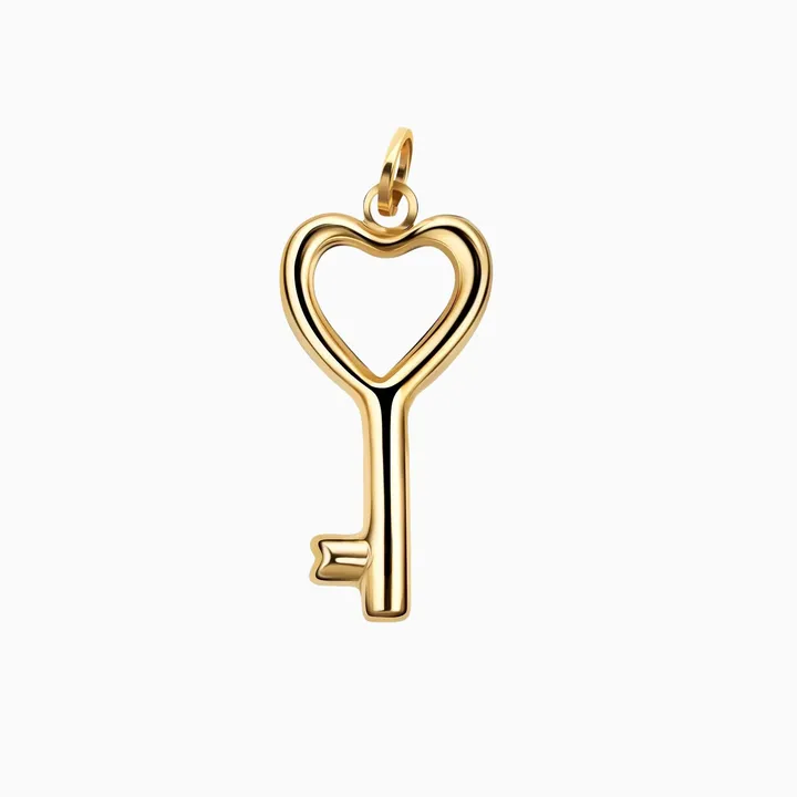 PORI JEWELRY Heart & Key Charm Pendant