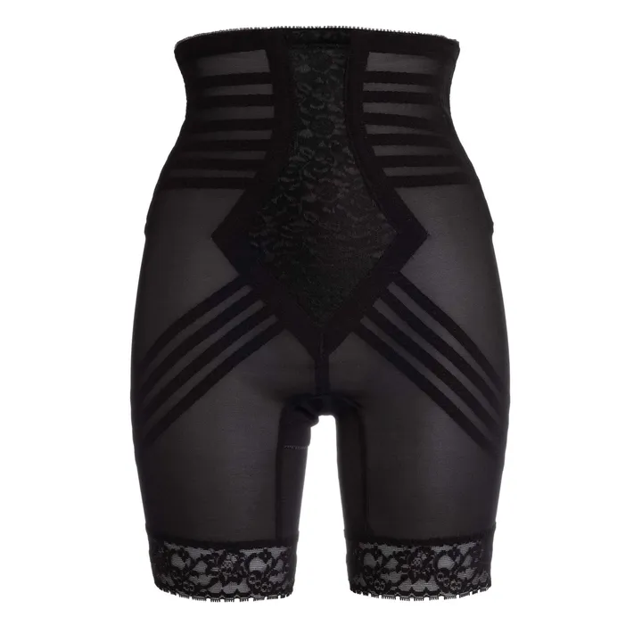 Rago Shapewear Style 6209 | Breathable High Waist Thigh Slimmer | No Roll Power Mesh Hourglass Shaper |  Firm to Extra Firm Support