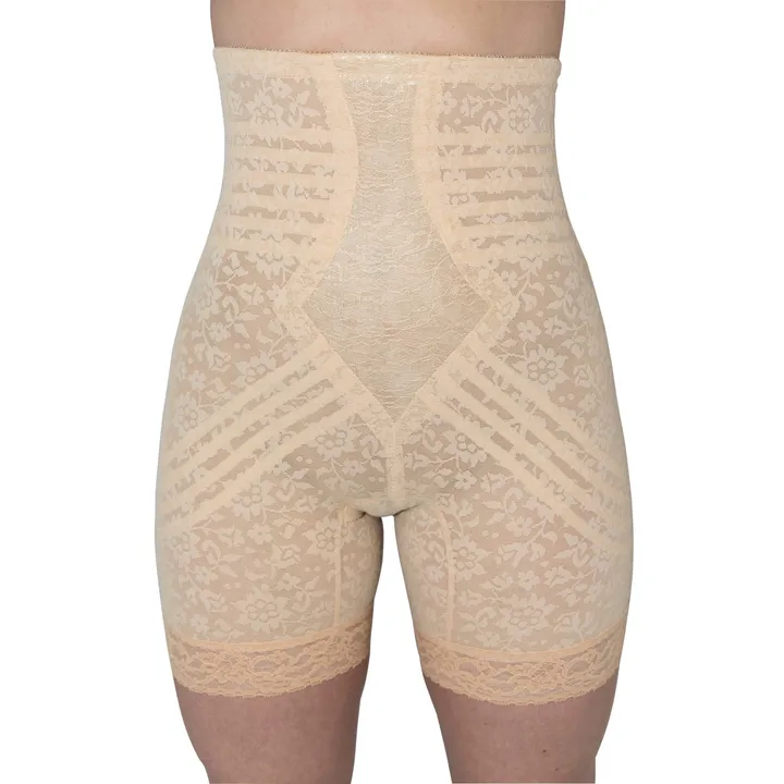 Rago Shapewear Style 6207 |  No Roll High Waist Lace Thigh Slimmer With Extra Firm Support