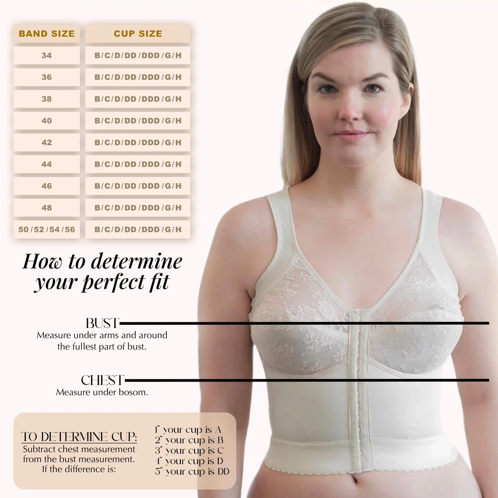 Rago Shapewear Front Closure Back Support Long Line Bra