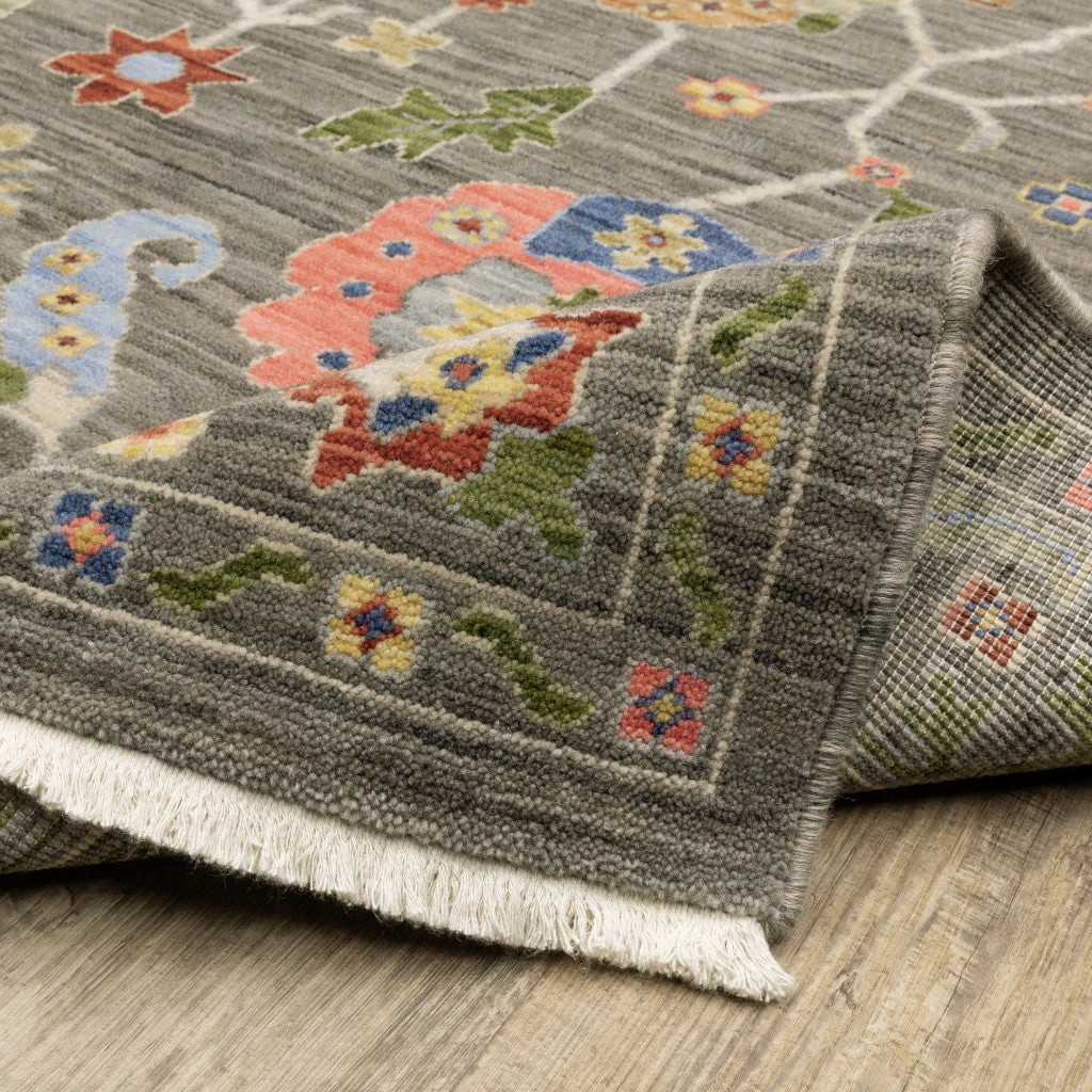 HomeRoots Stain Resistant Oriental Area Rug with Fringe