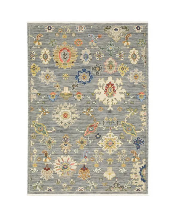 HomeRoots Oriental Power Loom Stain Resistant Area Rug With Fringe