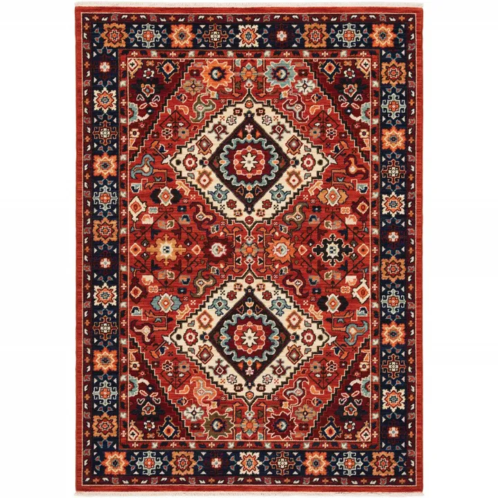 HomeRoots Machine Woven Oriental Indoor Area Rug