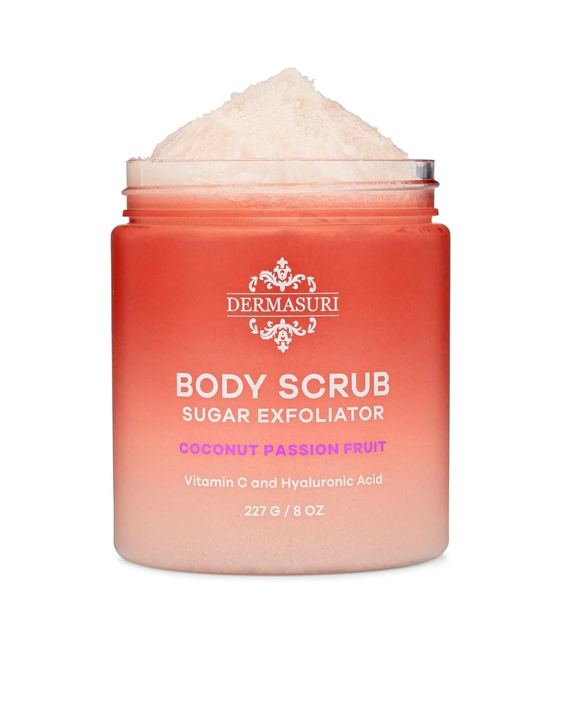 DERMASURI Sugar Body Scrub - Coconut Passion Fruit with Hydrating Oils