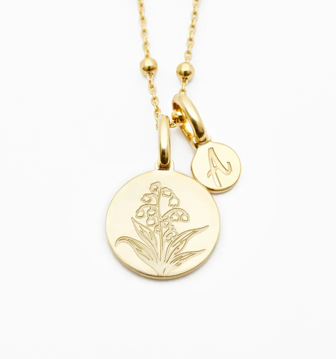 RELLERY Lily of the Valley Initial Necklace - May Flower