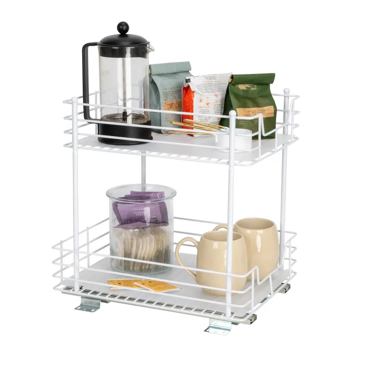 Household Essentials Glidez Steel Pull-Out/Slide-Out Storage Organizer - 2-Tier Design