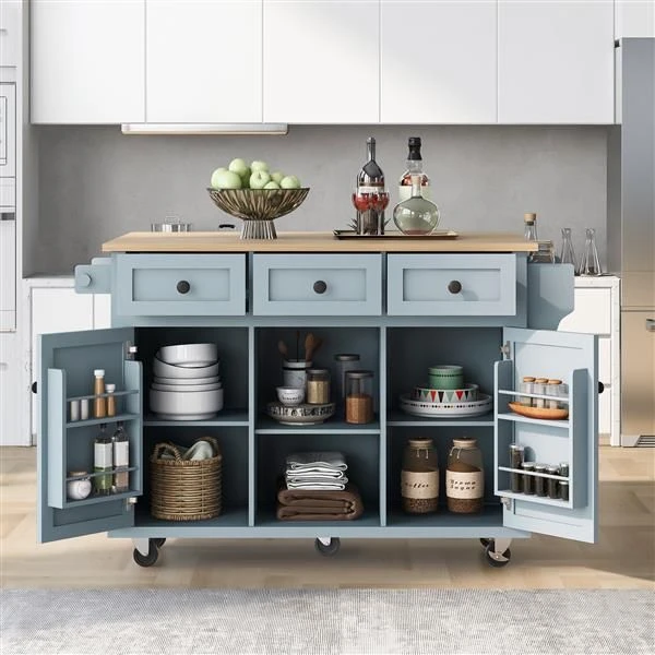 HomeNest Haven Versatile Kitchen Cart with Drop-Leaf Countertop & Storage