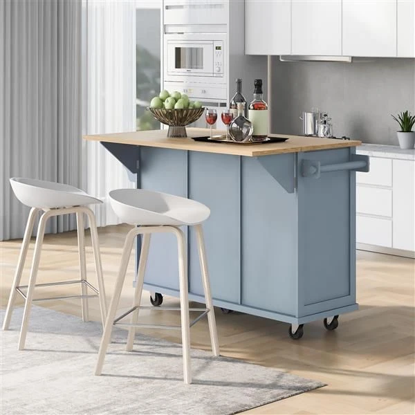 HomeNest Haven Versatile Kitchen Cart with Drop-Leaf Countertop & Storage
