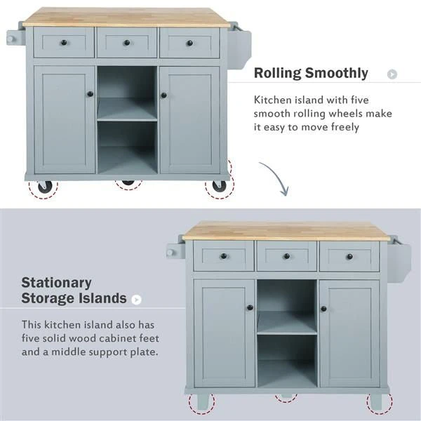 HomeNest Haven Versatile Kitchen Cart with Drop-Leaf Countertop & Storage