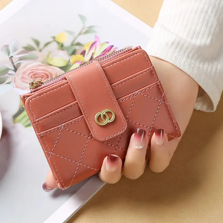 Shady Expression Women's Solid Color PU Leather Buckle Wallets