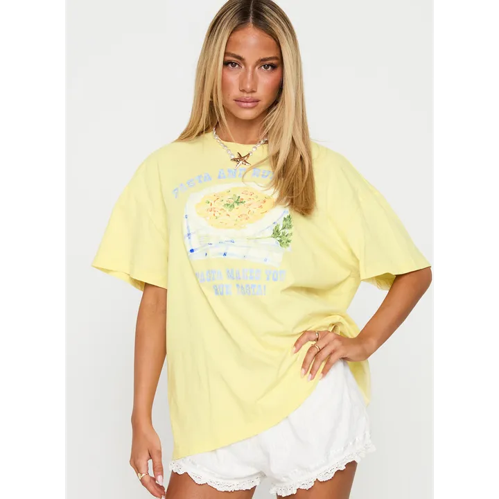 Princess Polly Pasta Makes You Fasta Oversized Tee