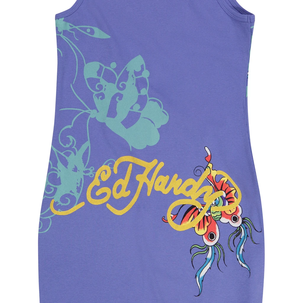 Ed Hardy Butterflies Rib Tank Dress