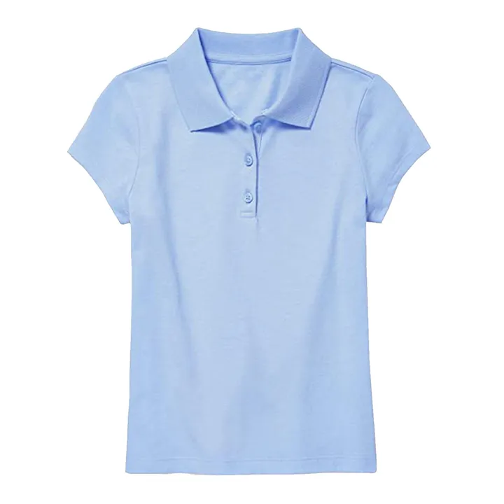 Galaxy by Harvic Girl's Stretch Pique Polo Shirt for School Uniforms