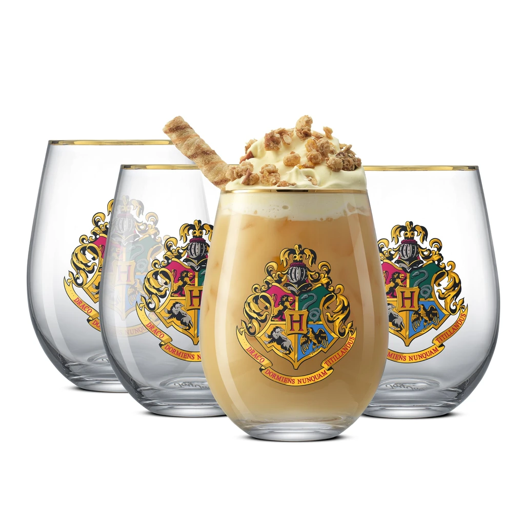 JoyJolt Harry Potter Hogwarts Heritage Stemless Drinking Glasses
