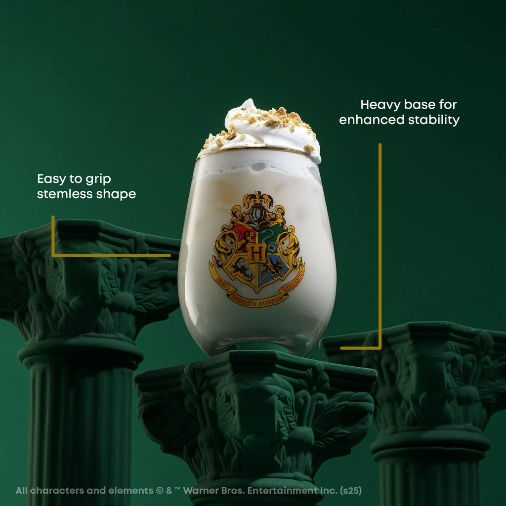 JoyJolt Harry Potter Hogwarts Heritage Stemless Drinking Glasses