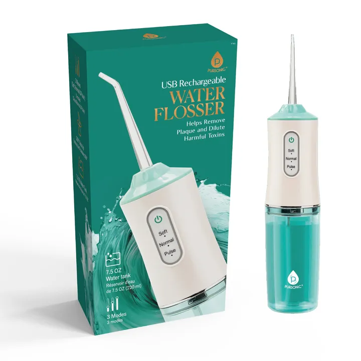 PURSONIC USB Rechargeable Water Flosser Remove Plaque & Dilute Harmful Toxins