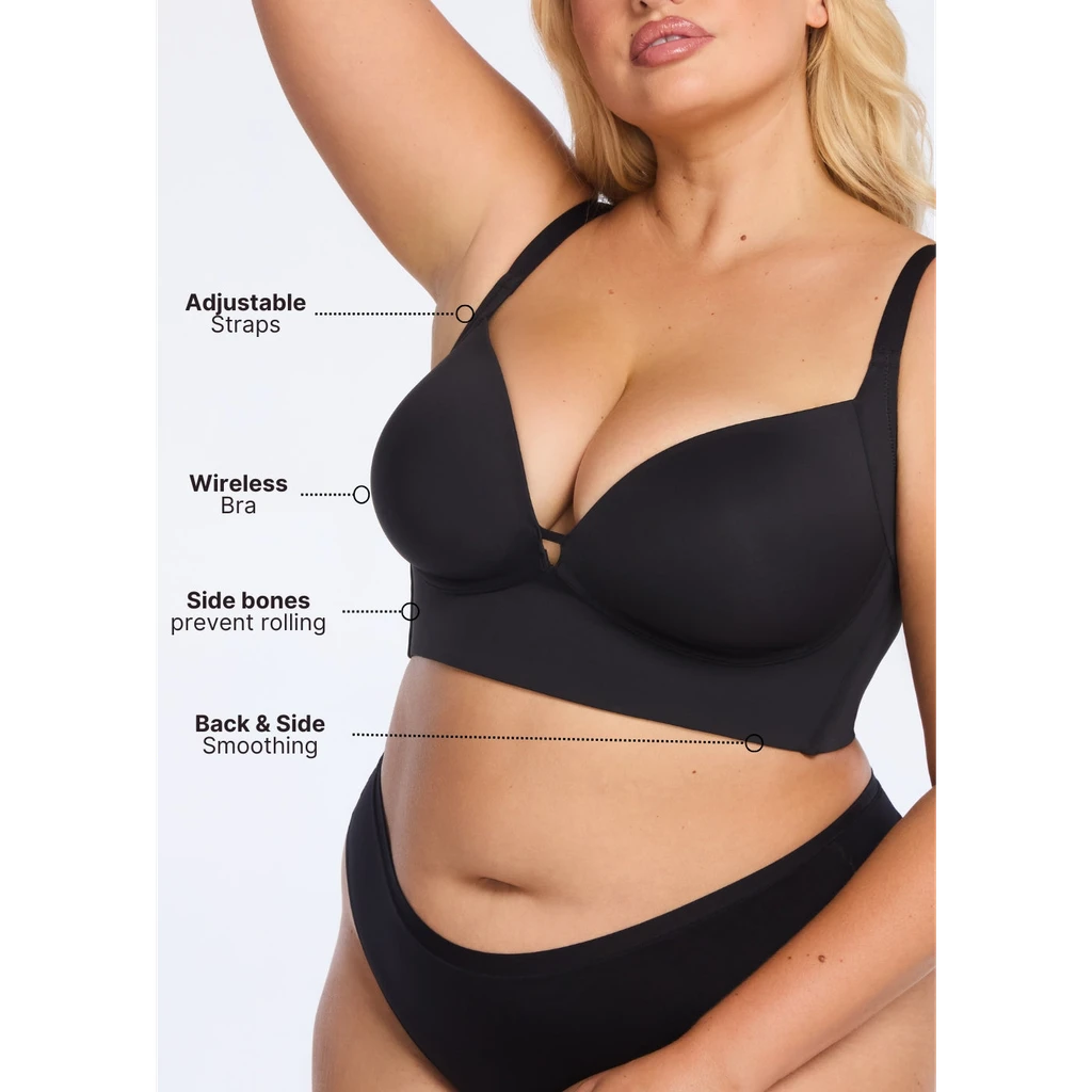 she's Waisted 360Support Wireless Plunge Bra