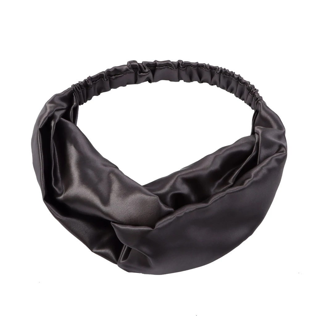 MYK Silk Twist Style Silk Headband with Elastic Band