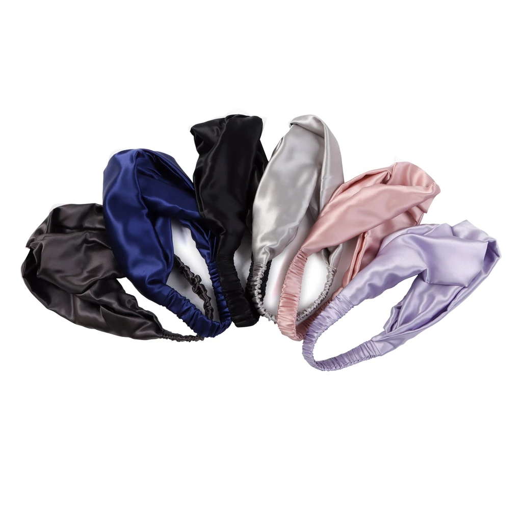 MYK Silk Twist Style Silk Headband with Elastic Band