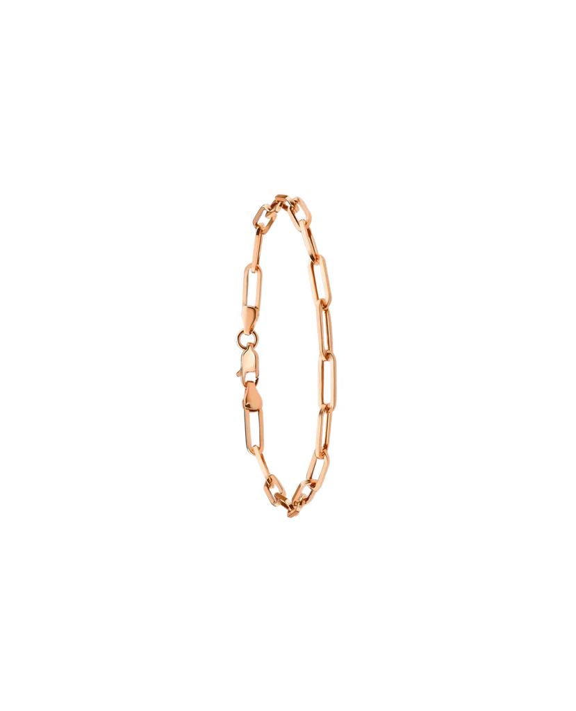 JCarat 14k Solid Gold Paperclip Bracelet