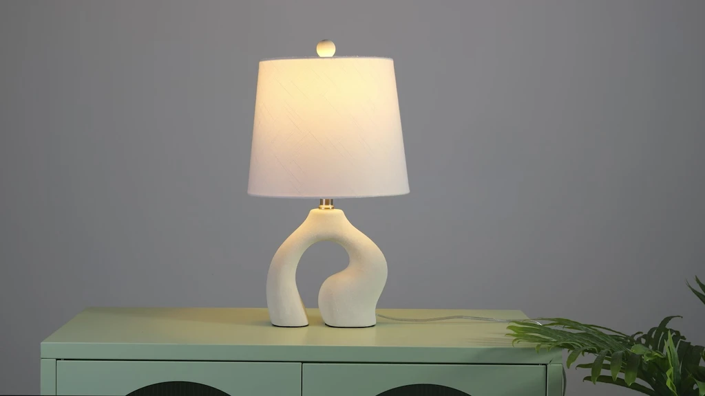 JONATHAN Y Tula Scandinavian Minimalist Ceramic Arch LED Table Lamp