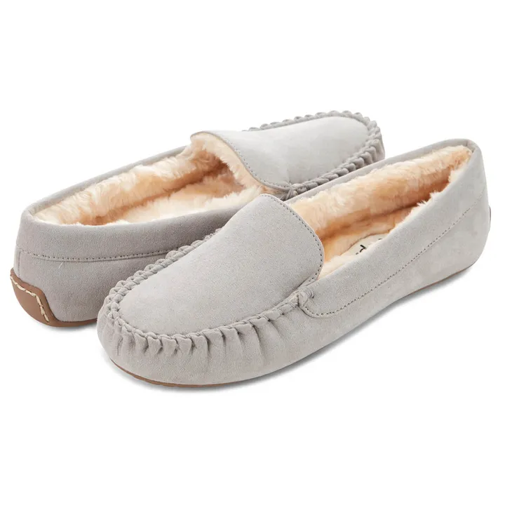 Floopi Women’s Lily Moccasin Faux Suede Slippers